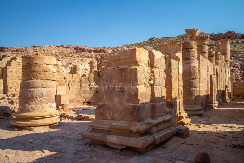 The “Great” Temple Complex represents one of the major archaeological and architectural components of central Petra. Since 1993 archaeologist from Brown University have been Excavating this temple precinct. These investigations are conducted under the auspices of the department of Antiquates of Jordan . The “Great” Temple Complex represents one of the major archaeological and architectural components of central Petra. Since 1993 archaeologist from Brown University have been Excavating this temple precinct. These investigations are conducted under the auspices of the department of Antiquates of Jordan .